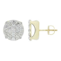 Thumbnail for MEN'S EARRINGS 3/4 CT ROUND DIAMOND 10K YELLOW GOLD