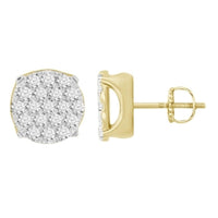 Thumbnail for MEN'S EARRINGS 1 CT ROUND DIAMOND 10K YELLOW GOLD