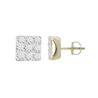 Thumbnail for MEN'S EARRINGS 1/4 CT ROUND DIAMOND 10K WHITE GOLD