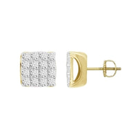 Thumbnail for MEN'S EARRINGS 3/4 CT ROUND DIAMOND 10K YELLOW GOLD