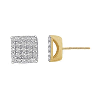 Thumbnail for MEN'S EARRINGS 1 CT ROUND DIAMOND 10K YELLOW GOLD