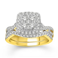 Thumbnail for LADIES BRIDAL RING SET 1 CT ROUND DIAMOND 14K ROSE GOLD