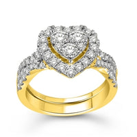 Thumbnail for LADIES BRIDAL RING SET 1 1/2 CT ROUND DIAMOND 14K YELLOW GOLD