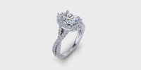 Art Deco Oval Infinity Diamond Engagement Ring-Angelucci-Jewelry