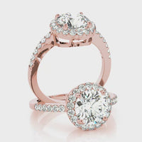 2 Carat Round Brilliant Halo Diamond Engagement RIng