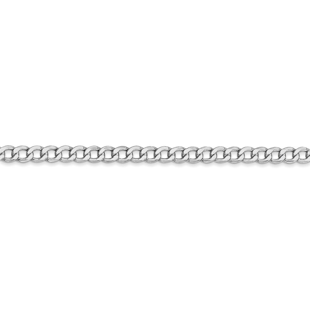 14k WG 3.35mm Semi-Solid Curb Chain