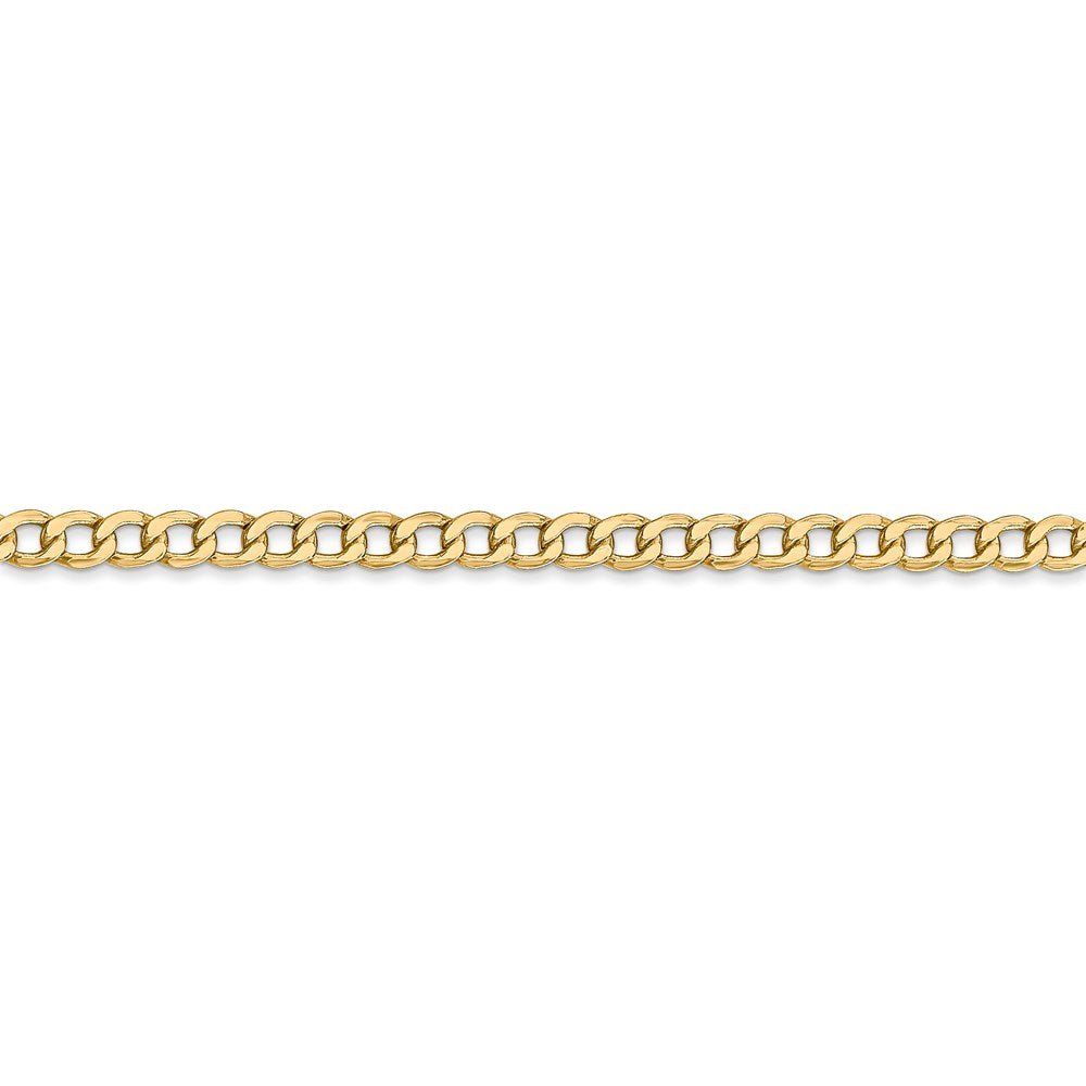 14k 3.35mm Semi-Solid Curb Chain