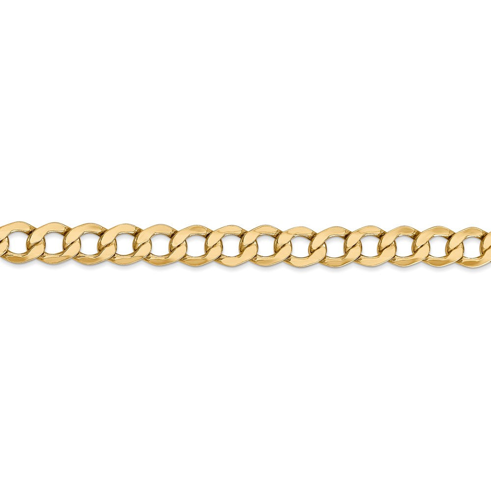 14k 6.5mm Semi-Solid Curb Chain