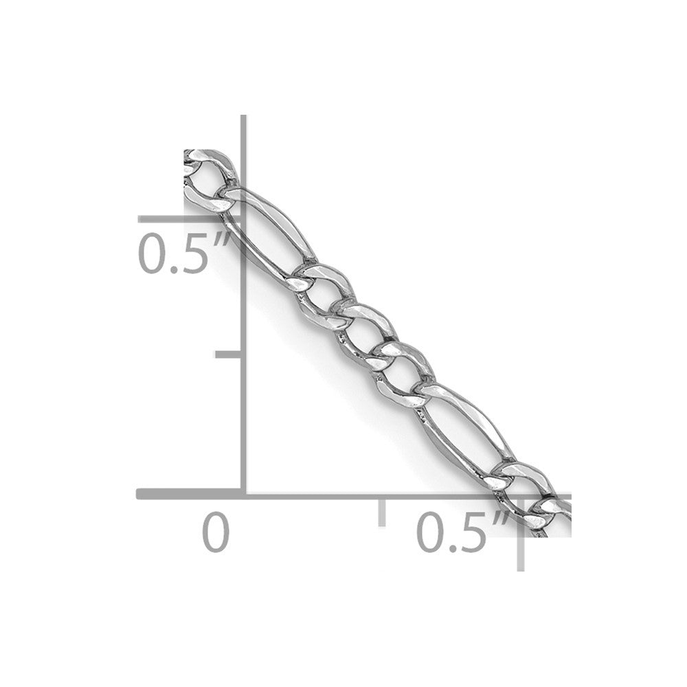 14k WG 2.5mm Semi-Solid Figaro Chain