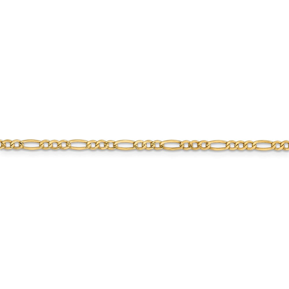 14k 2.5mm Semi-Solid Figaro Chain