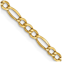 Thumbnail for 14k 2.5mm Semi-Solid Figaro Chain