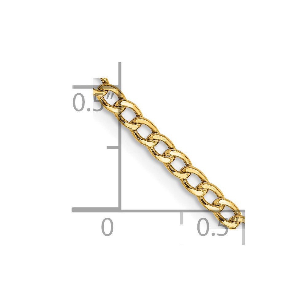 14k 2.5mm Semi-Solid Curb Chain