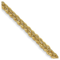 Thumbnail for 14k 2mm Semi-solid 3-Wire Wheat Chain