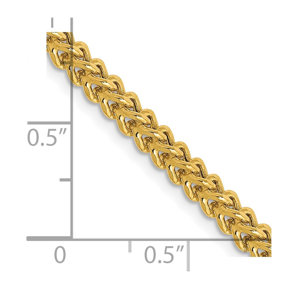 14k 3mm Semi-Solid Franco Chain