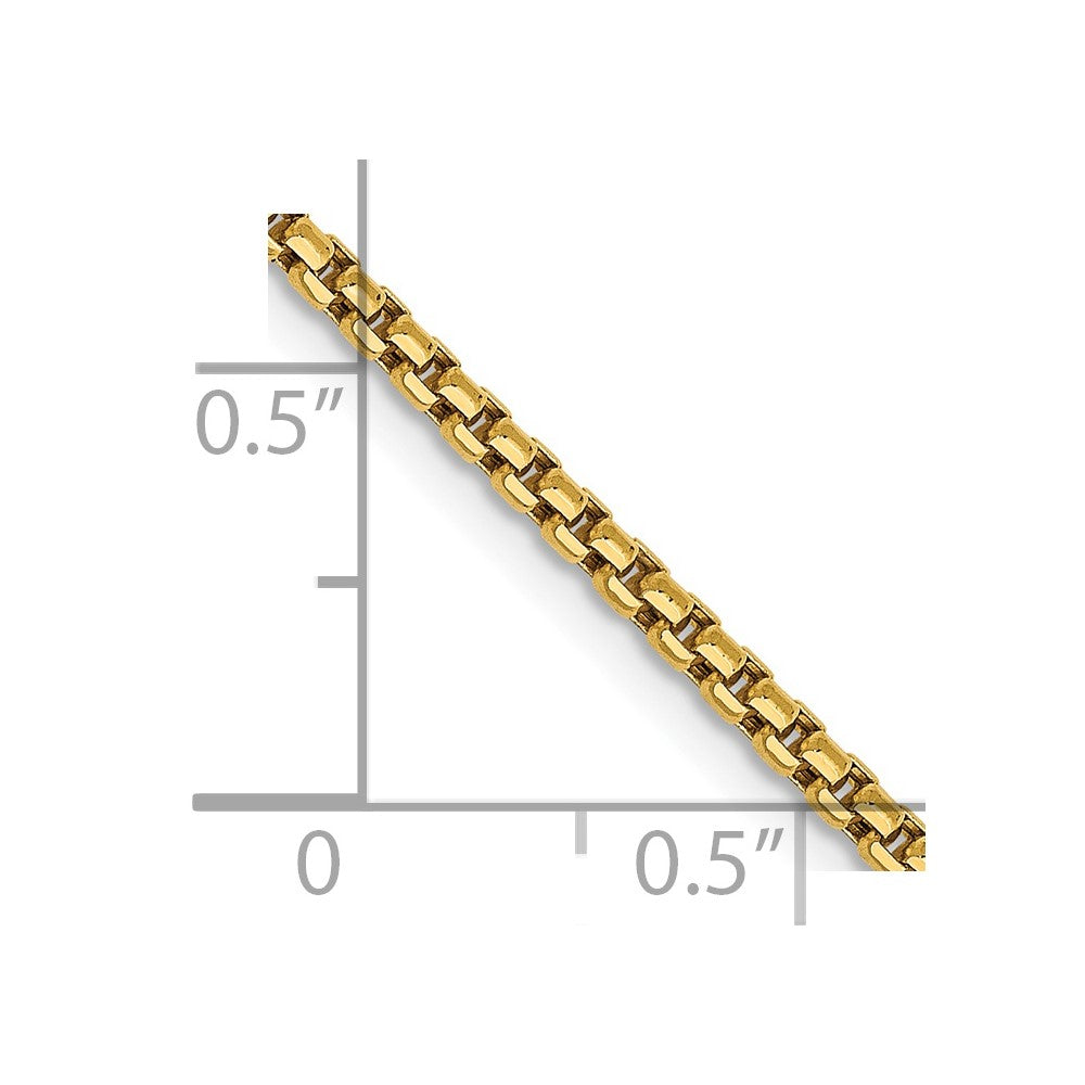 14k 1.75mm Semi-Solid Round Box Chain