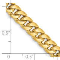 Thumbnail for 14k 6.75mm Semi-Solid Miami Cuban Chain