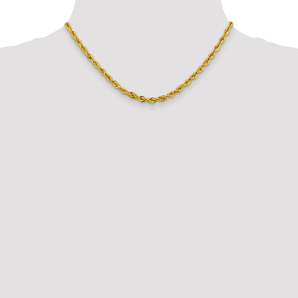 14ky 4.25mm Semi-Solid Rope Chain