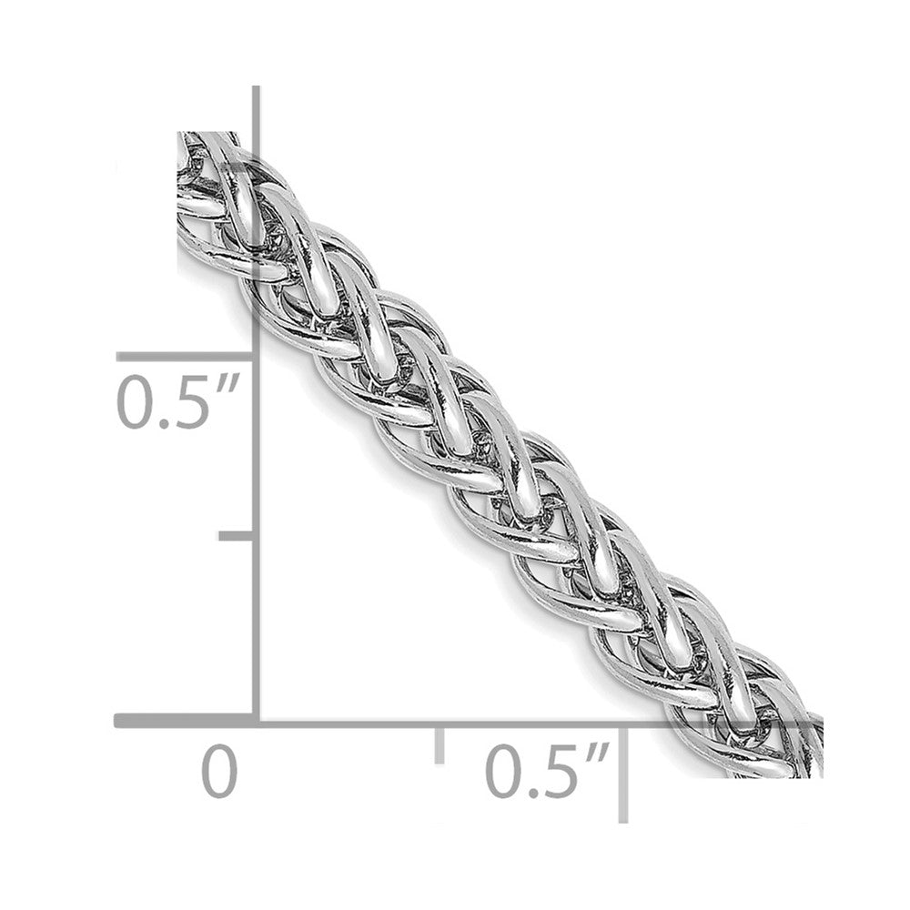 14k WG 4.3mm Semi-solid 3-Wire Wheat Chain