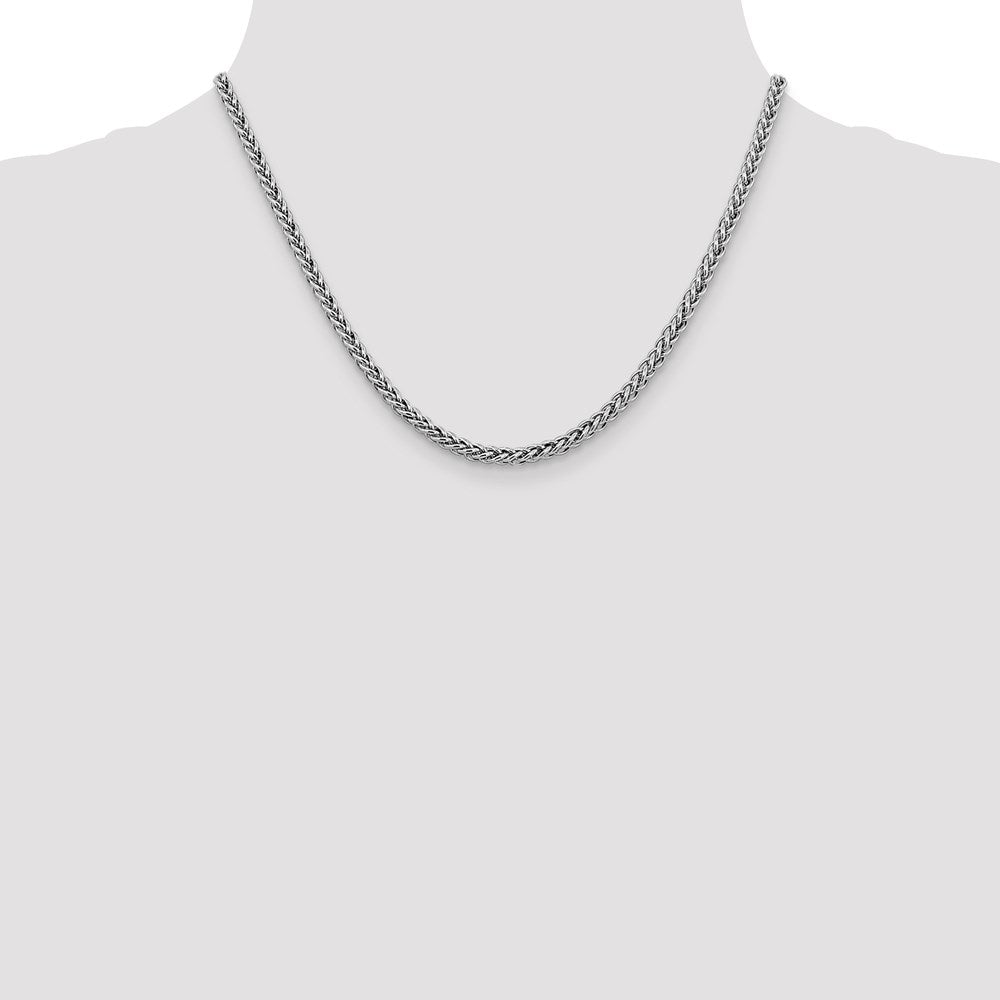 14k WG 4.3mm Semi-solid 3-Wire Wheat Chain