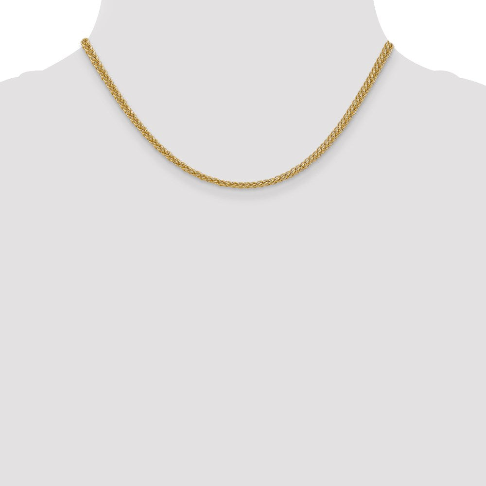 14k 2.6mm Semi-solid 3-Wire Wheat Chain