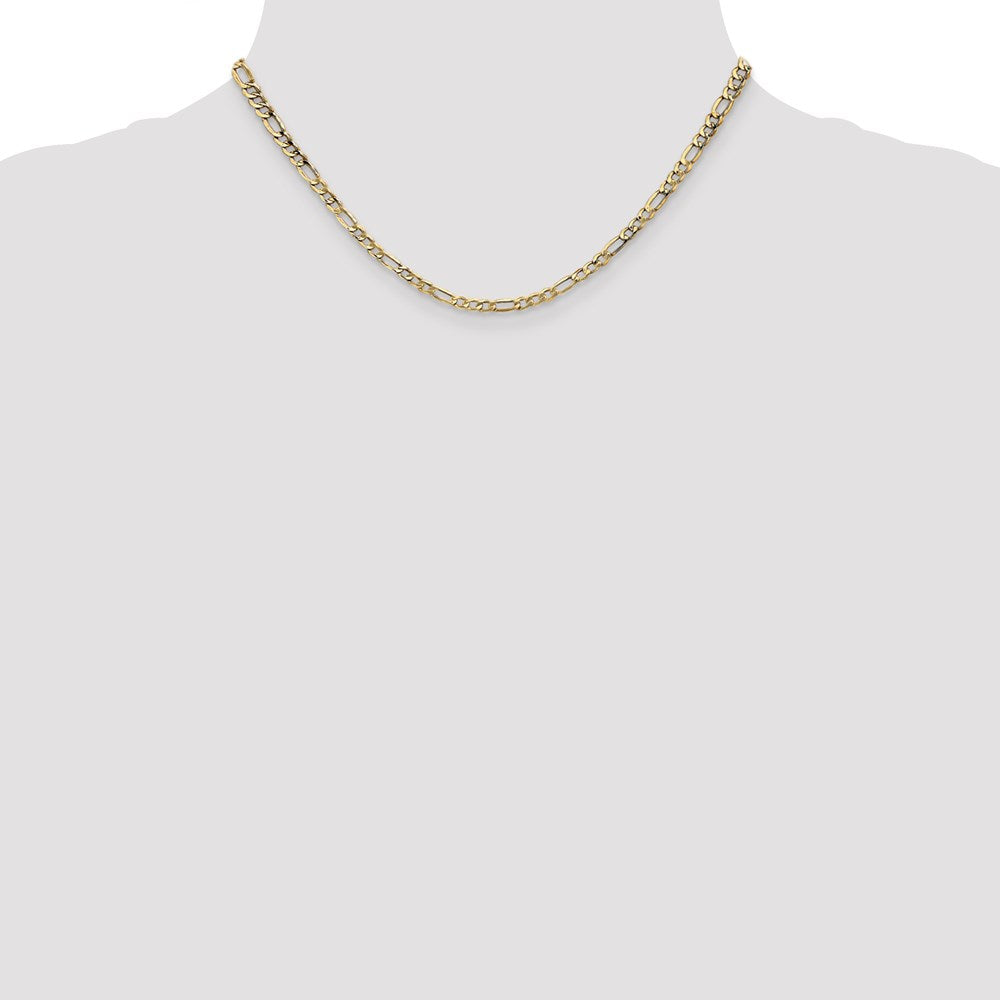 14k 3.5mm Semi-Solid Figaro Chain