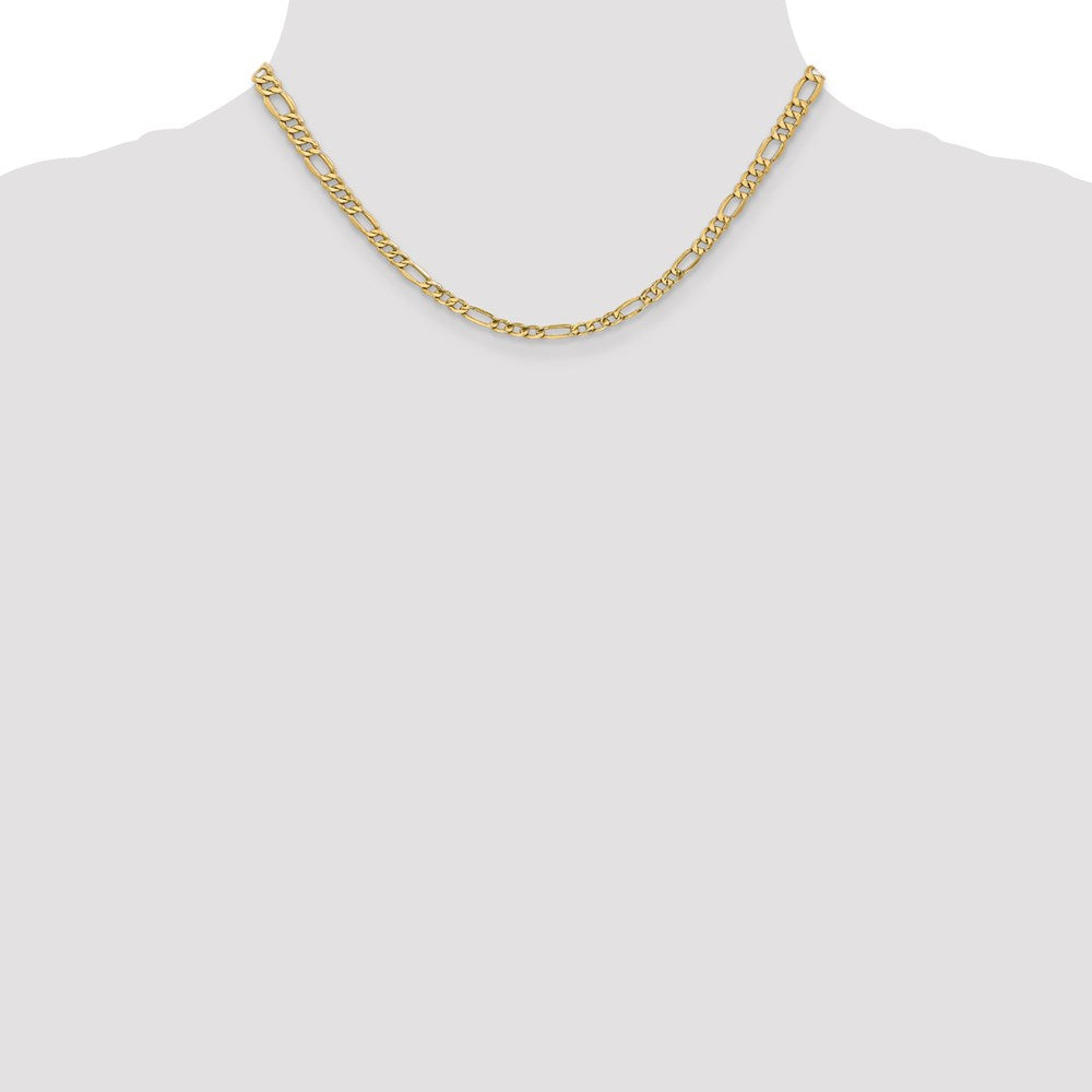 14k 4.2mm Semi-Solid Figaro Chain