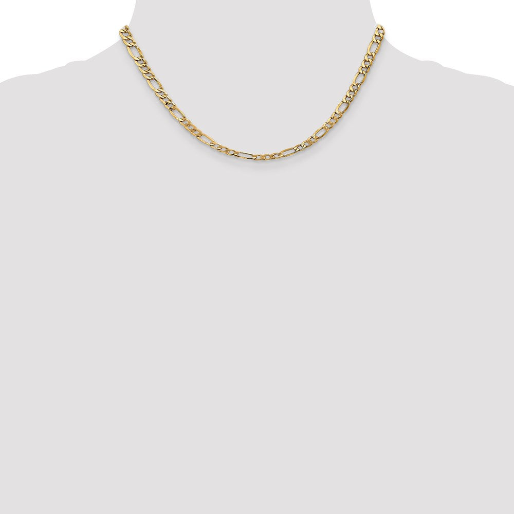 14k 5.75mm Semi-Solid Figaro Chain