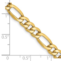 Thumbnail for 14k 6.25mm Semi-Solid Figaro Chain