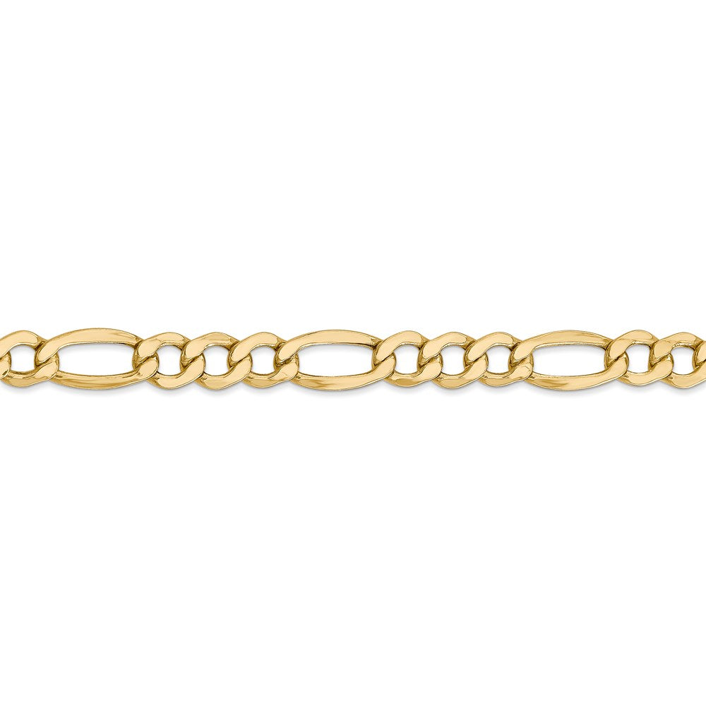 14k 7.3mm Semi-Solid Figaro Chain