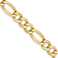 Thumbnail for 14k 7.3mm Semi-Solid Figaro Chain
