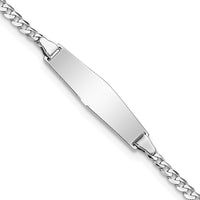 Thumbnail for 14k WG Soft Diamond Shape Flat Curb Link ID Bracelet
