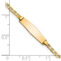 Thumbnail for 14k Soft Diamond Shape Flat Anchor Link ID Bracelet