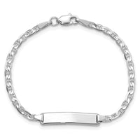 Thumbnail for 14k WG Soft Diamond Shape Anchor Link ID Bracelet