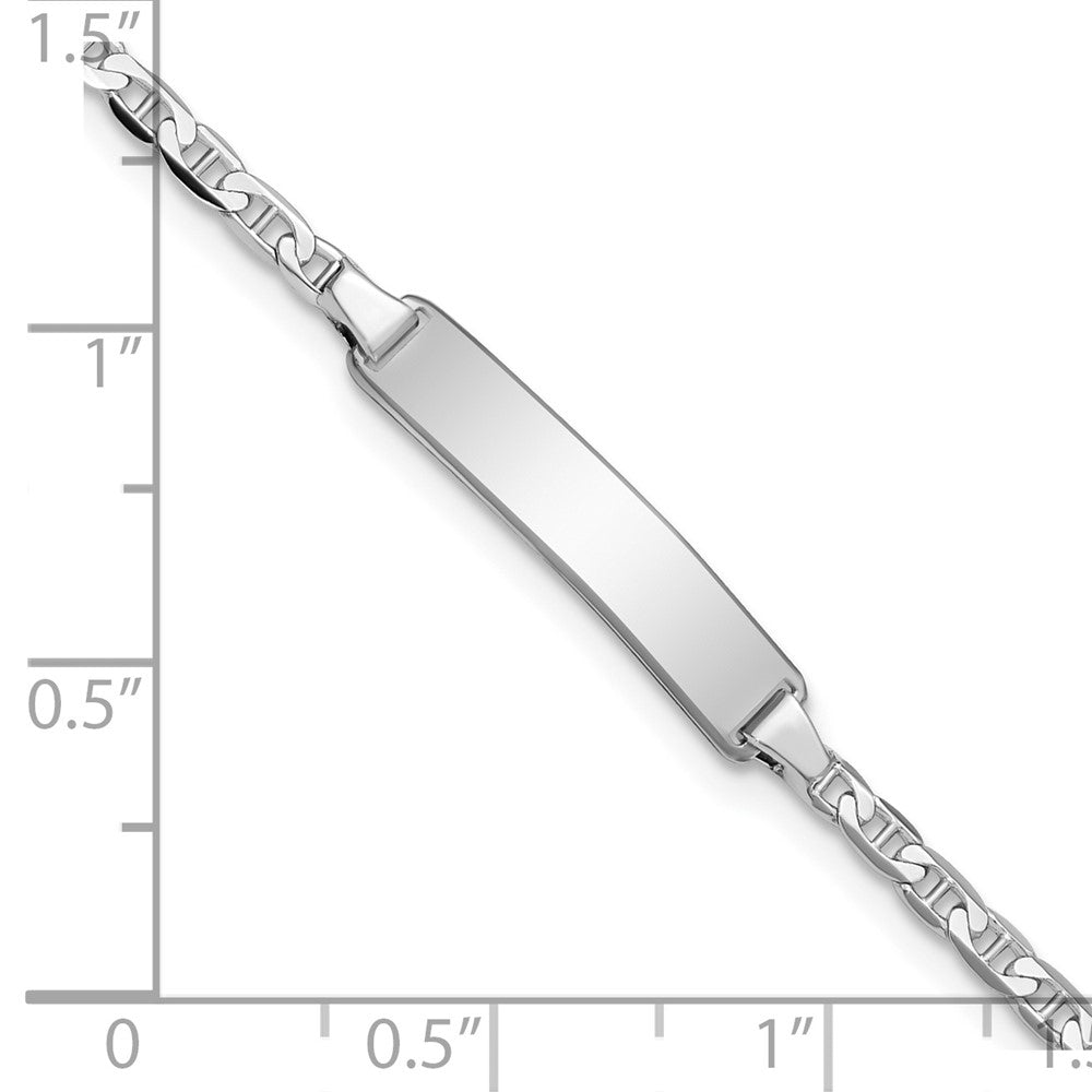 14k WG Soft Diamond Shape Anchor Link ID Bracelet
