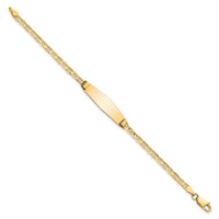 Thumbnail for 14k Children's Soft Diamond Shape Anchor Link ID Bracelet