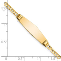 Thumbnail for 14k Children's Soft Diamond Shape Anchor Link ID Bracelet