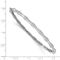 Thumbnail for 14k White Gold Bamboo Design Diamond Hinged Bangle