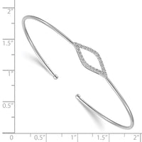 Thumbnail for 14k White Gold Flexible Diamond Cuff Bangle