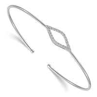 Thumbnail for 14k White Gold Flexible Diamond Cuff Bangle