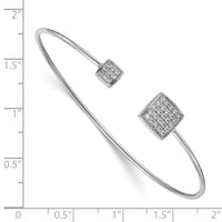 Thumbnail for 14k White Gold Diamond Squares Flexible Cuff Bangle
