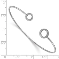 Thumbnail for 14k White Gold Diamond Circles Flexible Cuff Bangle