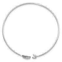Thumbnail for 14k White Gold Diamond Moon and Star Flexible Cuff Bangle