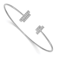 Thumbnail for 14k White Gold Diamond Flexible Cuff Bangle