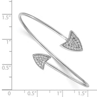 Thumbnail for 14k White Gold Diamond Flexible Cuff Bangle