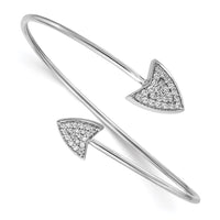 Thumbnail for 14k White Gold Diamond Flexible Cuff Bangle