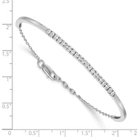 Thumbnail for 14k White Gold Diamond w/.25 In Ext Bangle Bracelet