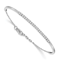 Thumbnail for 14k White Gold Diamond w/.25 In Ext Bangle Bracelet