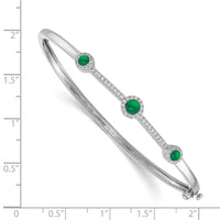 Thumbnail for 14k White Gold Diamond and Cabochon Bangle