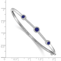 Thumbnail for 14k White Gold Diamond and Cabochon Bangle
