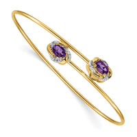 Thumbnail for 14k Polished .03ct Diamond Flexible Bangle